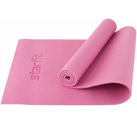 Коврик для йоги и фитнеса Starfit FM-101 PVC, 0.8 см, 173x61 см, розовый пастель УТ-00018907