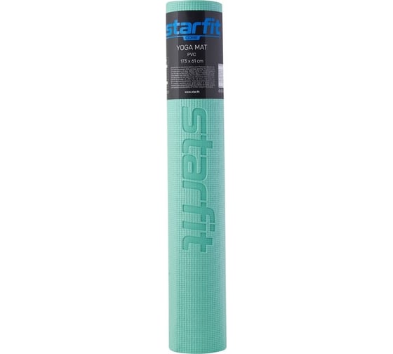 Коврик для йоги и фитнеса Starfit FM-101 PVC, 0.4 см, 173x61 см, мятный УТ-00018900