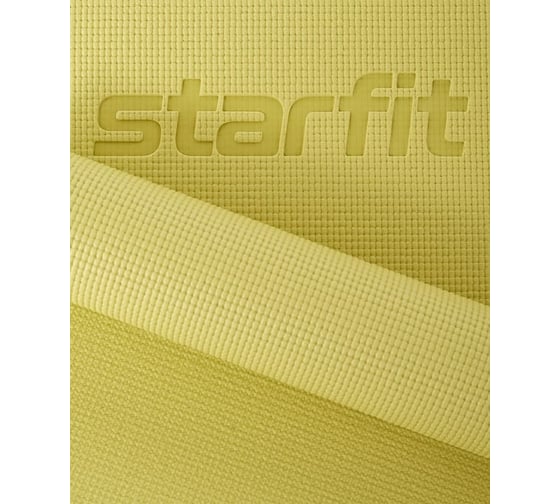 Коврик для йоги и фитнеса Starfit FM-101 PVC, 0.6 см, 173x61 см, желтый пастель УТ-00018904