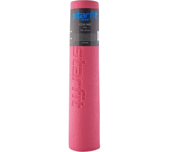 Коврик для йоги и фитнеса Starfit FM-101 PVC, 0.6 см, 173x61 см, розовый УТ-00018903