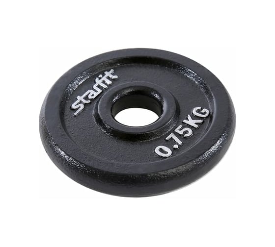 Чугунный диск Starfit BB-204 0.75 кг, d=26 мм, черный УТ-00018814