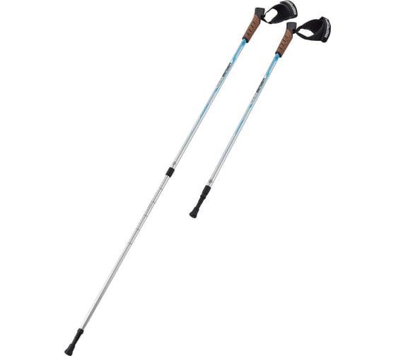 Скандинавские палки Berger Nimbus 2-секционные, 77-135 см, серебристый/голубой УТ-00019910