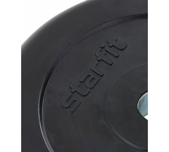 Обрезиненный диск Starfit BB-202 10 кг, d=26 мм, стальная втулка, черный УТ-00018807