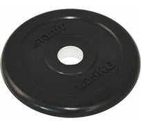 Обрезиненный диск Starfit BB-202 1.25 кг, d=26 мм, стальная втулка, черный 1/16 УТ-00007170