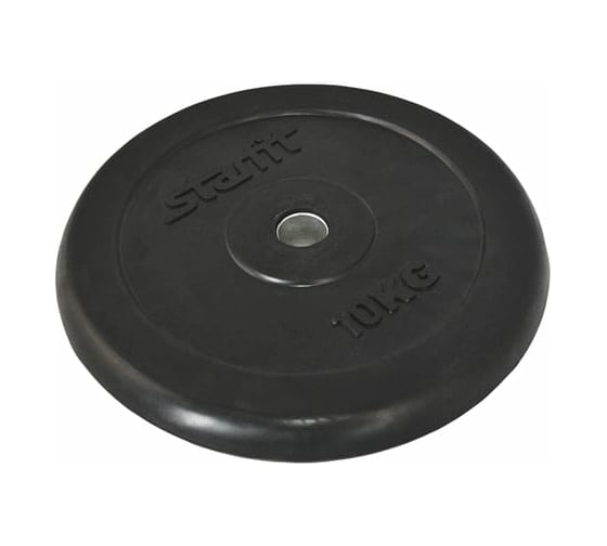 Обрезиненный диск Starfit BB-202 10 кг, d=26 мм, стальная втулка, черный ЦБ-00001413 1