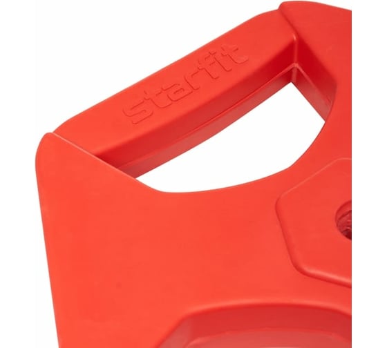 Обрезиненный диск с хватами Starfit BB-205 10 кг, d=26 мм, красный УТ-00018812