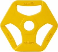 Обрезиненный диск с хватами Starfit BB-205 0,5 кг, d=26 мм, желтый УТ-00018808