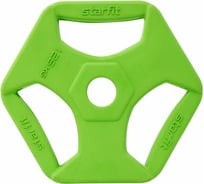 Обрезиненный диск с хватами Starfit BB-205 1,25 кг, d=26 мм, зеленый УТ-00018809