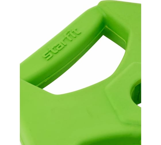 Обрезиненный диск с хватами Starfit BB-205 1,25 кг, d=26 мм, зеленый УТ-00018809