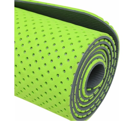 Перфорированный коврик для фитнеса Starfit FM-202 TPE 173x61x0.7 см, ярко-зеленый УТ-00016641