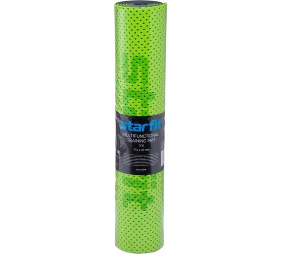 Перфорированный коврик для фитнеса Starfit FM-202 TPE 173x61x0.7 см, ярко-зеленый УТ-00016641