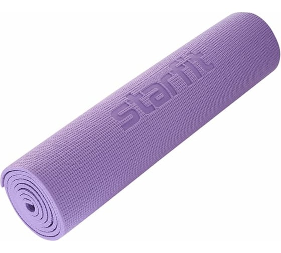 Коврик для йоги и фитнеса Starfit FM-104 PVC, 0.8 см, 183x61 см, фиолетовый пастель УТ-00018905