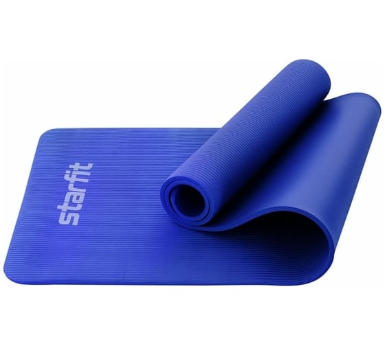 Коврик для йоги и фитнеса Starfit FM-301 NBR, 1.2 см, 183x61 см, темно-синий УТ-00018920