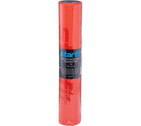 Перфорированный коврик для фитнеса Starfit FM-202 TPE 173x61x0.5 см, ярко-красный УТ-00016640