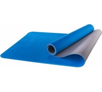 Коврик для йоги Starfit FM-201 TPE 173x61x0.4 см, синий/серый 1/12 УТ-00008846