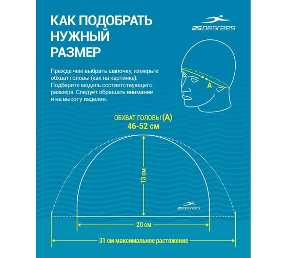 Шапочка для плавания 25Degrees 25D15-CO11-23-32-0 Comfo Black, детская, полиэстер ЦБ-00001535