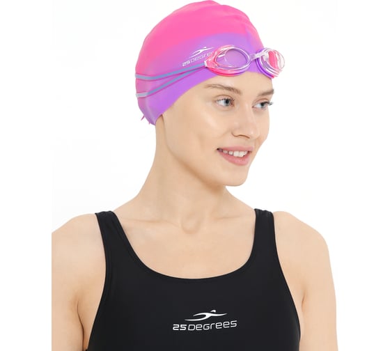 Шапочка для плавания 25Degrees Relast Pink/Purple 25D21011A, силикон УТ-00019585