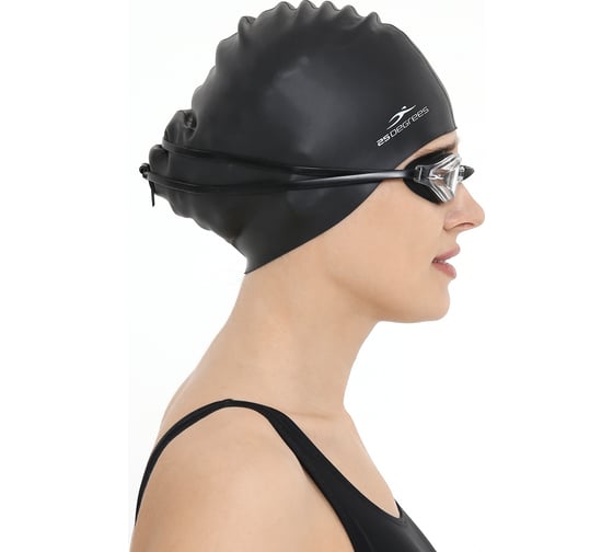 Шапочка для плавания 25Degrees Mamana Black 25D21014A, силикон, для длинных волос УТ-00019524