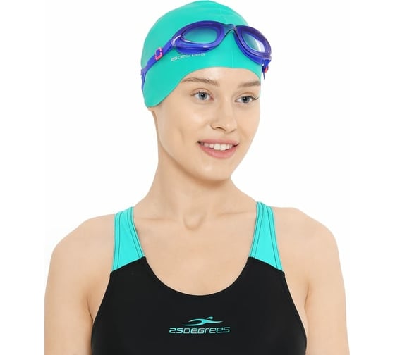 Шапочка для плавания 25Degrees Diva Green 25D21007J, подростковая, силикон, для длинных волос УТ-00019523