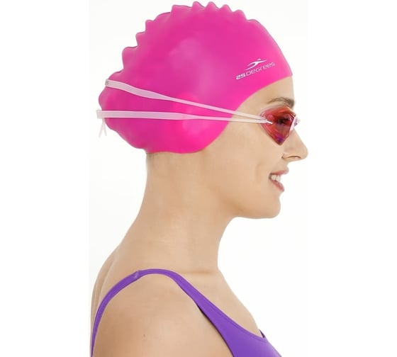 Шапочка для плавания 25Degrees Diva Pink 25D21007J, подростковая, силикон, для длинных волос УТ-00019522