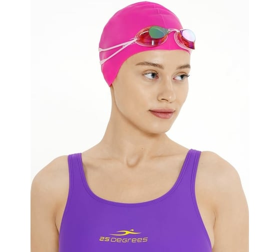 Шапочка для плавания 25Degrees Diva Pink 25D21007J, подростковая, силикон, для длинных волос УТ-00019522