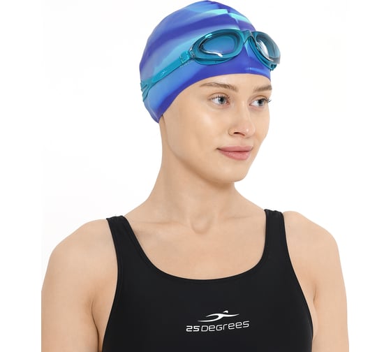 Шапочка для плавания 25Degrees Helion Navy/green 25D21013A, силикон УТ-00019586