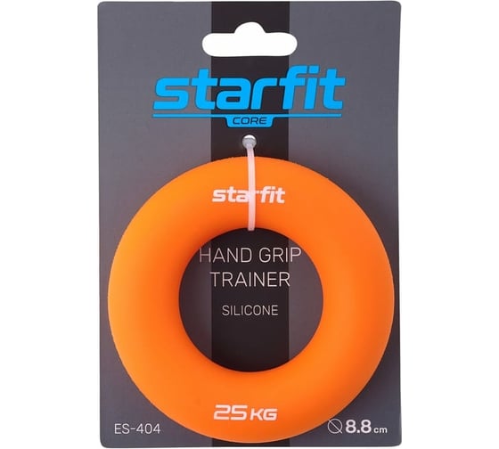 Кистевой эспандер-кольцо Starfit ES-404 силикогель, d=8,8 см, 25 кг, оранжевый УТ-00019247