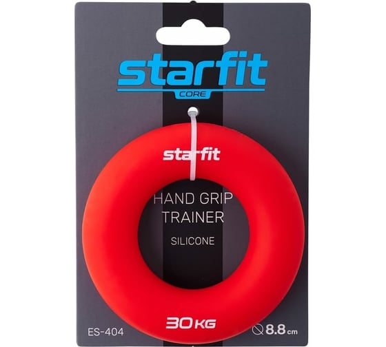 Кистевой эспандер-кольцо Starfit ES-404, силикогель, d=8,8 см, 30 кг, красный УТ-00019248