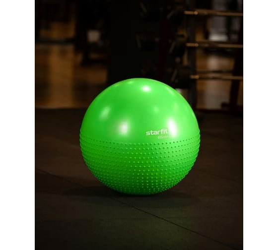 Полумассажный фитбол Starfit GB-201 65 см, антивзрыв, зеленый УТ-00018944