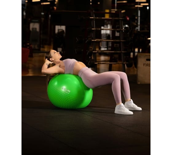 Полумассажный фитбол Starfit GB-201 65 см, антивзрыв, зеленый УТ-00018944