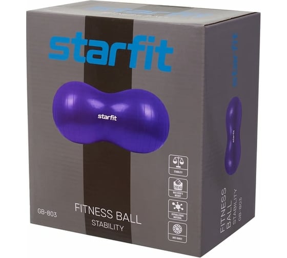 Фитбол Starfit GB-803 Арахис 50x100 см, фиолетовый УТ-00020236