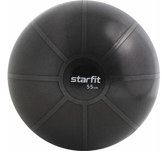 Фитбол высокой плотности Starfit GB-107 55 см, 1100 г, антивзрыв, черный УТ-00018977 1