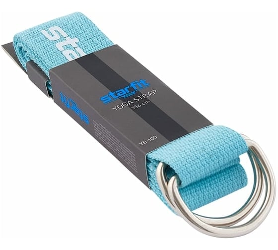 Ремень для йоги Starfit YB-100 180 см, хлопок, мятный УТ-00019275