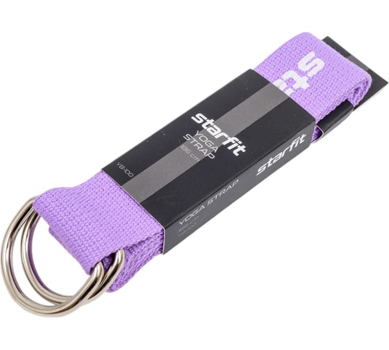 Ремень для йоги Starfit YB-100 180 см, хлопок, фиолетовый пастель УТ-00019278
