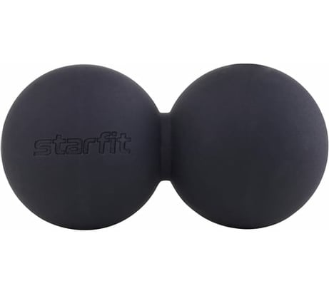 Двойной мяч для миофасциального релиза Starfit RB-106 6 см, силикагель, черный УТ-00020247