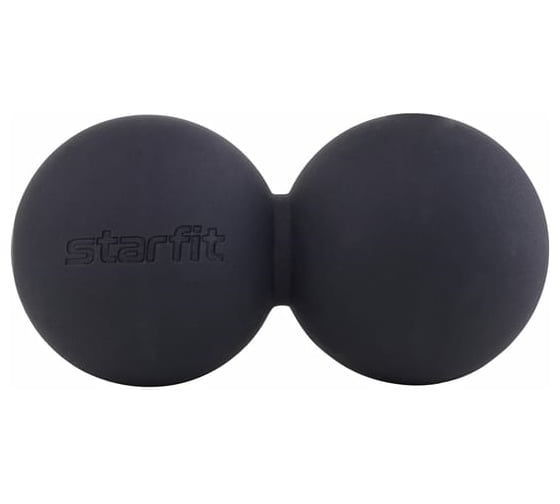 Двойной мяч для миофасциального релиза Starfit RB-106 6 см, силикагель, черный УТ-00020247 1