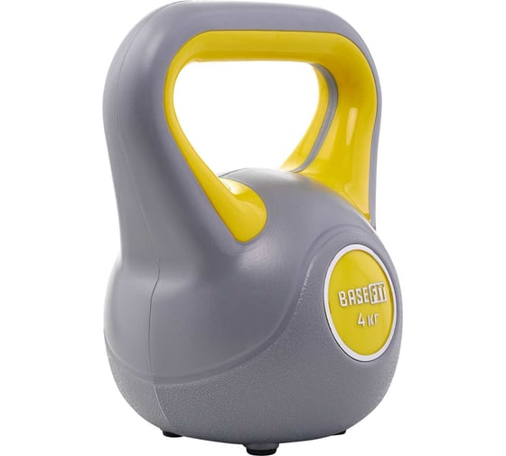 Пластиковая гиря Basefit DB-503 4 кг, серый/желтый УТ-00020485