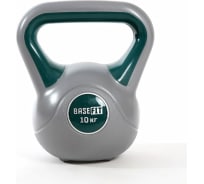 Пластиковая гиря Basefit DB-503 10 кг, серый/зеленый УТ-00020488