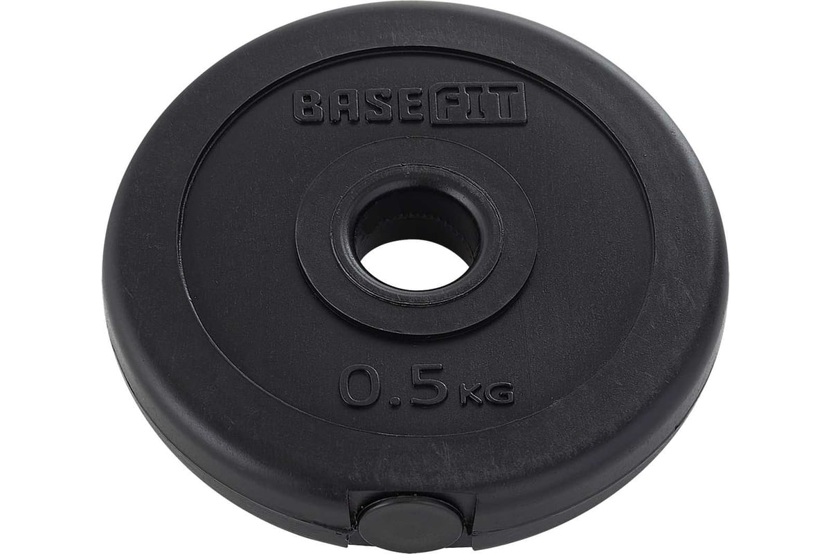 Пластиковый диск Basefit BB-203 0.5 кг, d=26 мм, черный УТ-00019750 ...