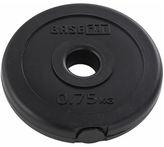 Пластиковый диск Basefit BB-203 0.75 кг, d=26 мм, черный УТ-00019751