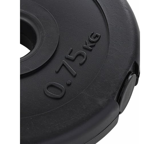 Пластиковый диск Basefit BB-203 0.75 кг, d=26 мм, черный УТ-00019751