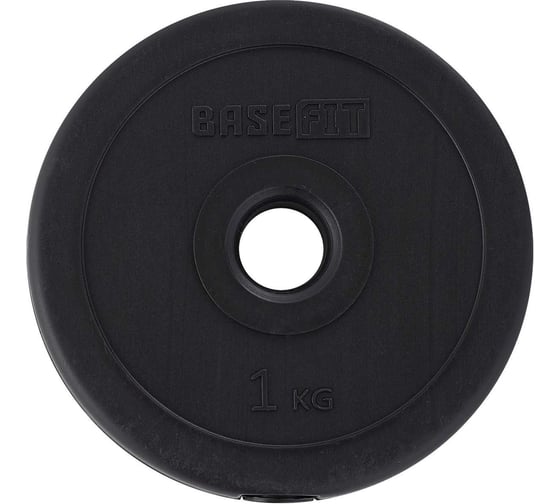 Пластиковый диск Basefit BB-203 1 кг, d=26 мм, черный ЦБ-00001398
