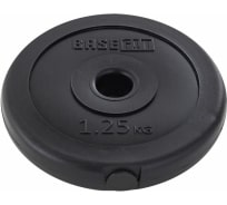 Пластиковый диск Basefit BB-203 1.25 кг, d=26 мм, черный УТ-00019753