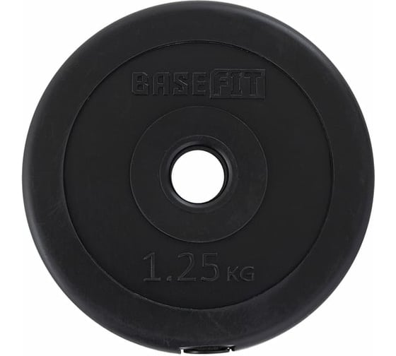 Пластиковый диск Basefit BB-203 1.25 кг, d=26 мм, черный УТ-00019753
