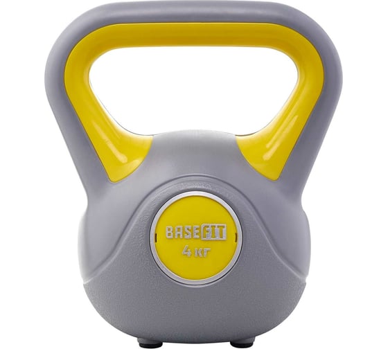 Пластиковая гиря Basefit DB-503 4 кг, серый/желтый ЦБ-00001462
