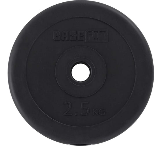Пластиковый диск Basefit BB-203 2.5 кг, d=26 мм, черный УТ-00019754
