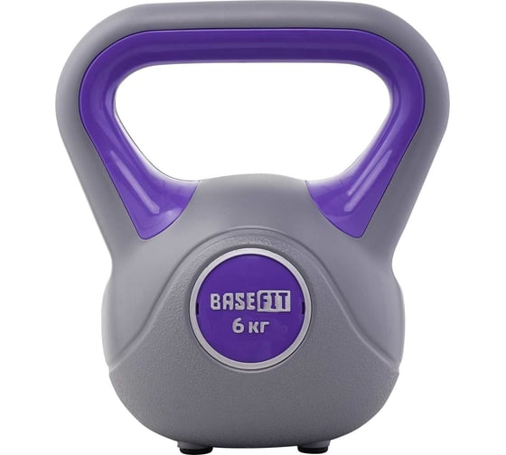 Пластиковая гиря Basefit DB-503 6 кг, серый/фиолетовый УТ-00020486