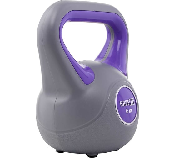 Пластиковая гиря Basefit DB-503 6 кг, серый/фиолетовый УТ-00020486