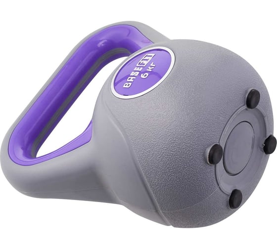 Пластиковая гиря Basefit DB-503 6 кг, серый/фиолетовый УТ-00020486