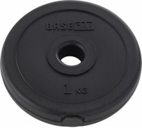 Пластиковый диск Basefit BB-203 1 кг, d=26 мм, черный УТ-00019752